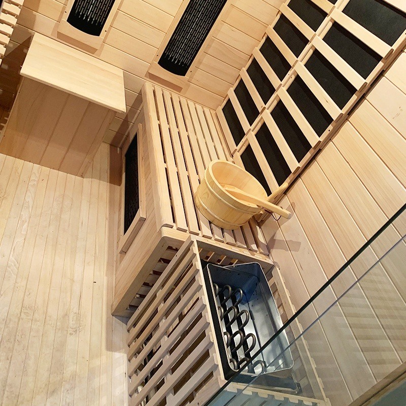Традиционная паровая сауна в традиционном стиле, паровая комната, внутренняя деревянная инфракрасная сухая сауна, традиционная сауна с обогревателем